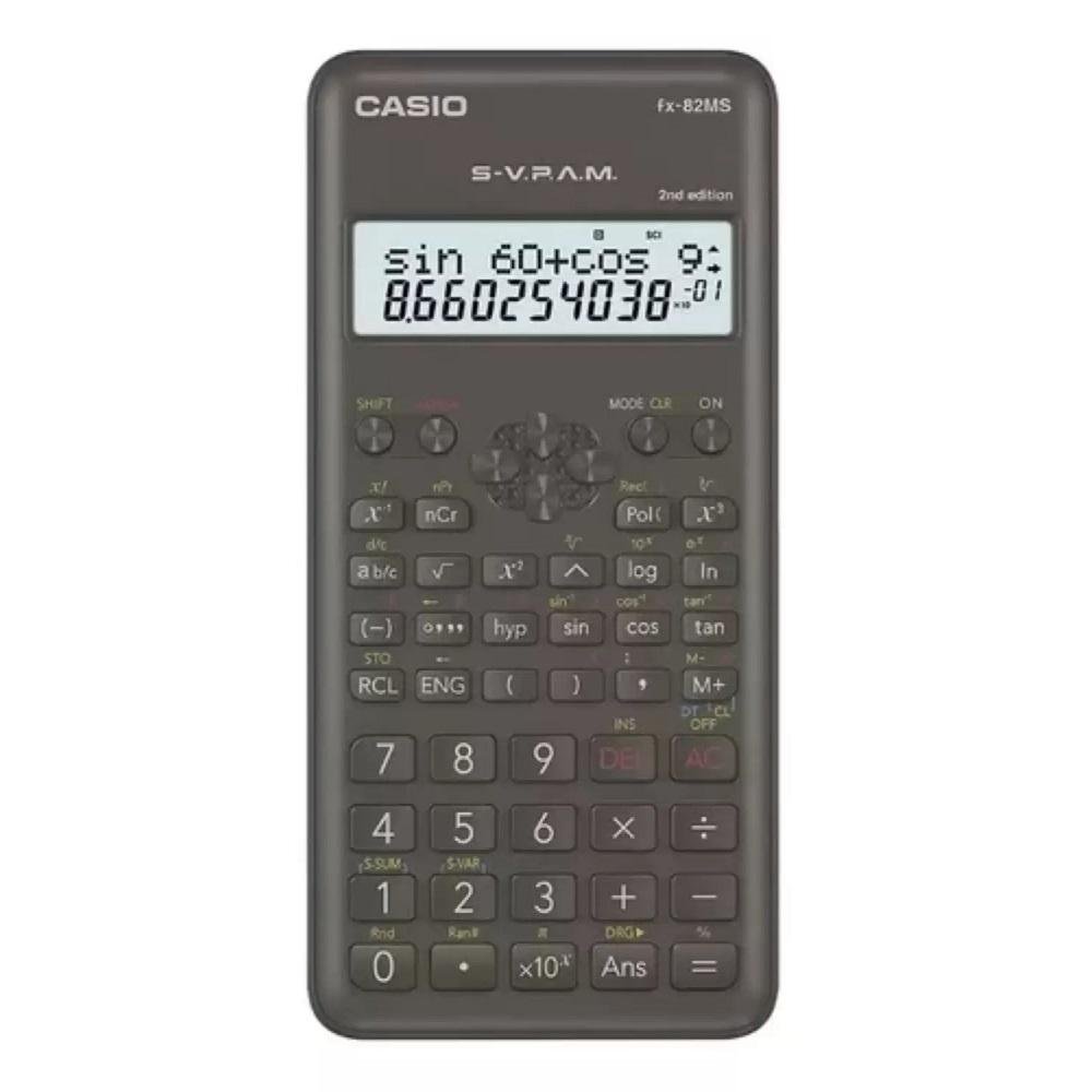 Calculadora Científica, Preta, Visor De 2 Linhas Com 10 Dígitos, 240 Funções, Fx-82ms-2-w4-dh, Casio  Casio
