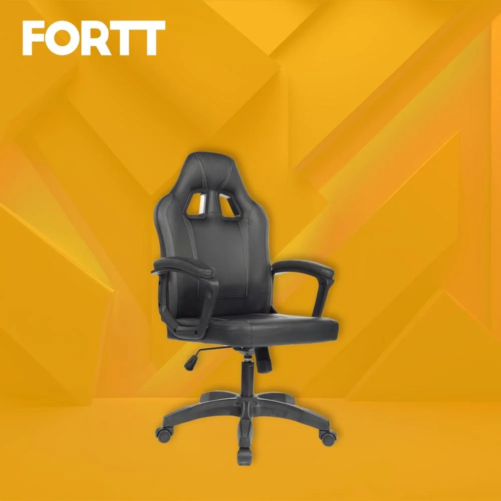 Imagem 2 de 5 do produto Cadeira Gamer Fortt Harbin, Até 120 KG, Couro Pu, Classe 2, Preta - Cgf022-p