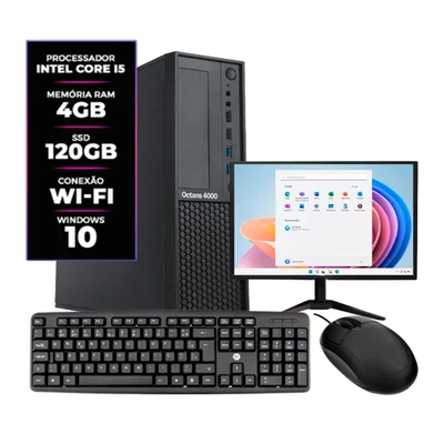 Computador Office Fine One Sp Core I5-1th H55 4gb Ram SSD 120GB Monitor 19 LED HDMI Teclado Mouse E Wifi Usb