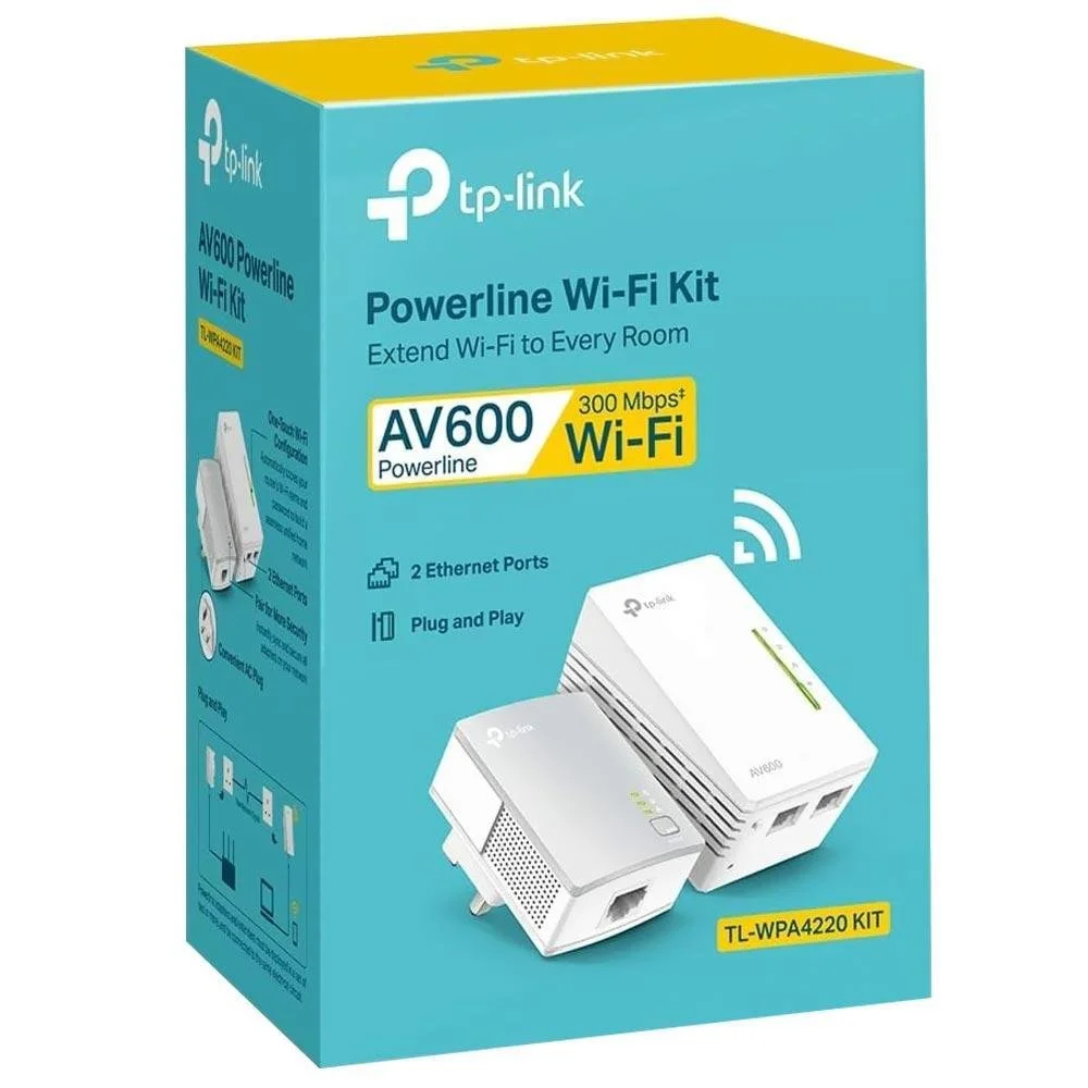 Imagem 3 de 3 do produto Repetidor Powerline Star Kit Tp-link Ap Tl-wpa4220t Av600 - (pack 2)