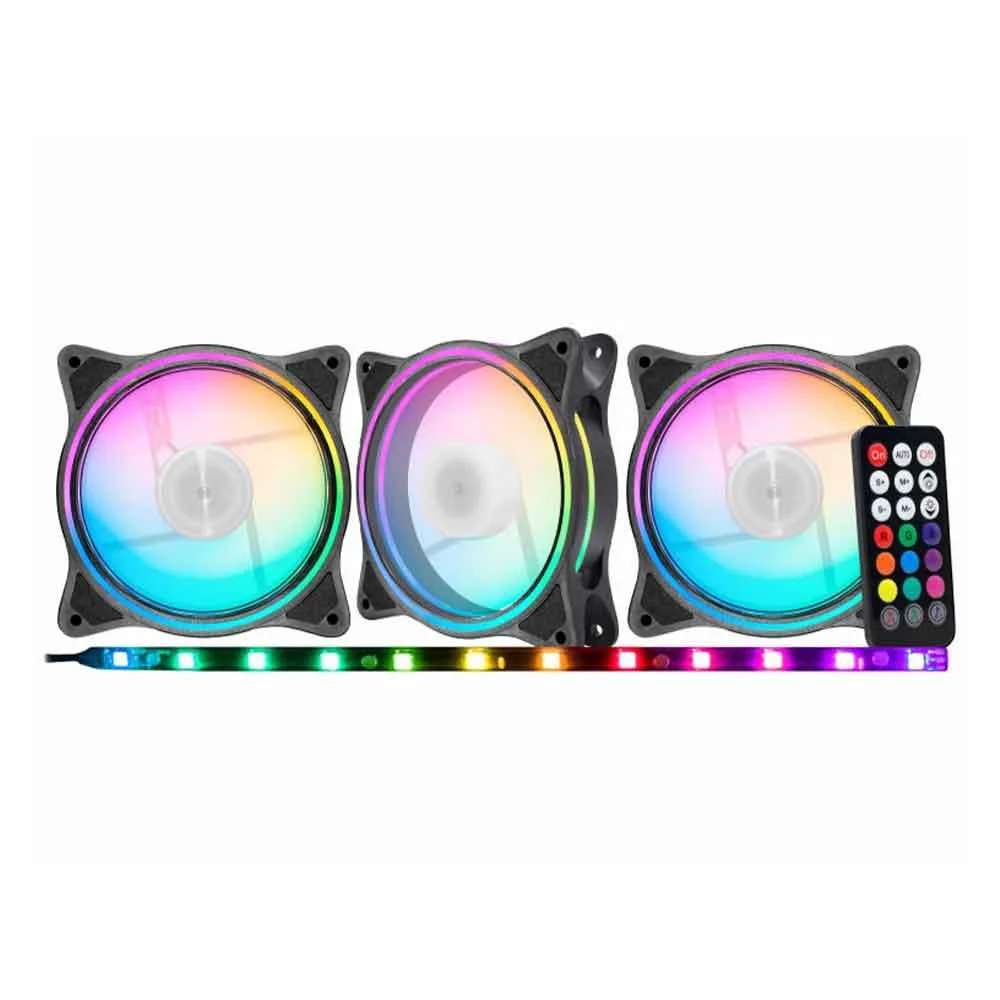 Kit ARGB Ritmicos Aada Fan120*3pc+cont Remoto C/fita 4