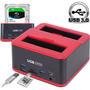 Dock Station Case Para 2 Hd Sata 2.5 E 3.5 Usb Com Leitor De Cartão Universal