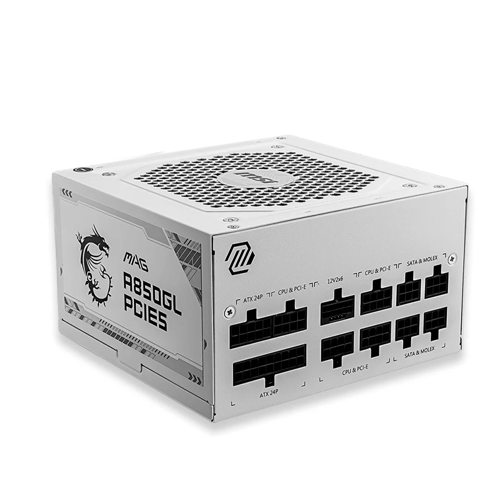 Imagem 2 de 4 do produto Fonte Msi 850w Mag A850gl  PCie5 Branco 80 Plus Gold - 306-7zp8b12-ce0