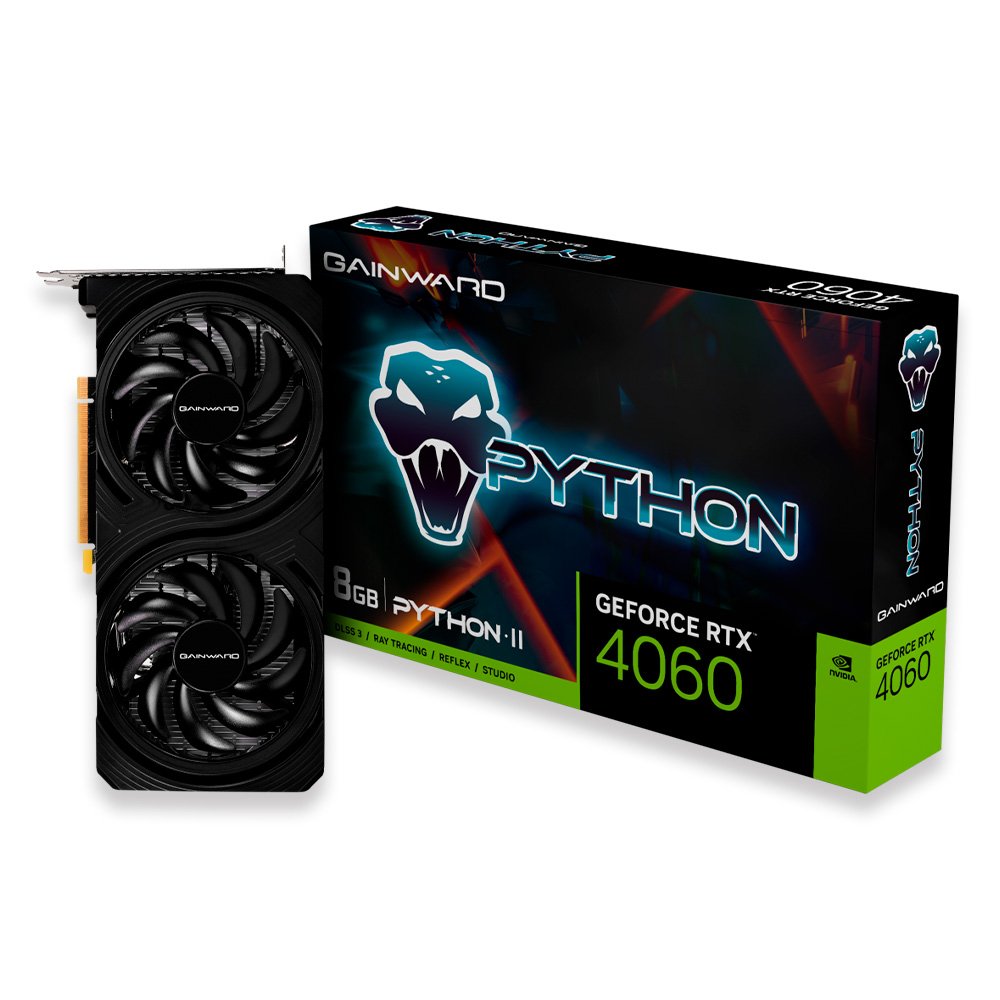 Placa De Vídeo RTX 4060 8GB Python Ii Gddrd6 128b Gainward - Ne64060019p1-1070v