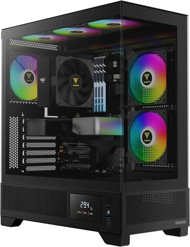 Gabinete Gamer Atx Gamdias Atlas M1, Mid Tower, Monitor De Status