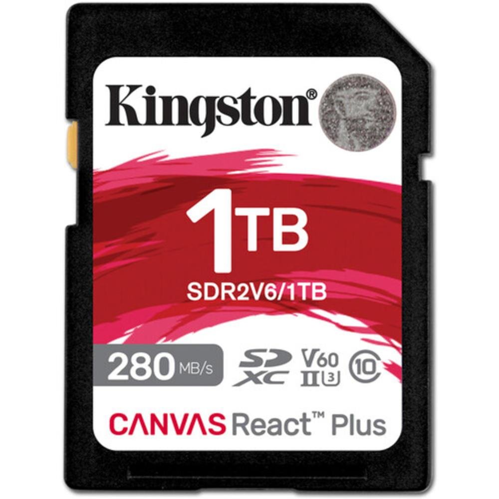 Cartão Memória Kingston Sd Xc 1TB 280mb/s React Plus Uhs-ii V60 Sdr2v6/1TB