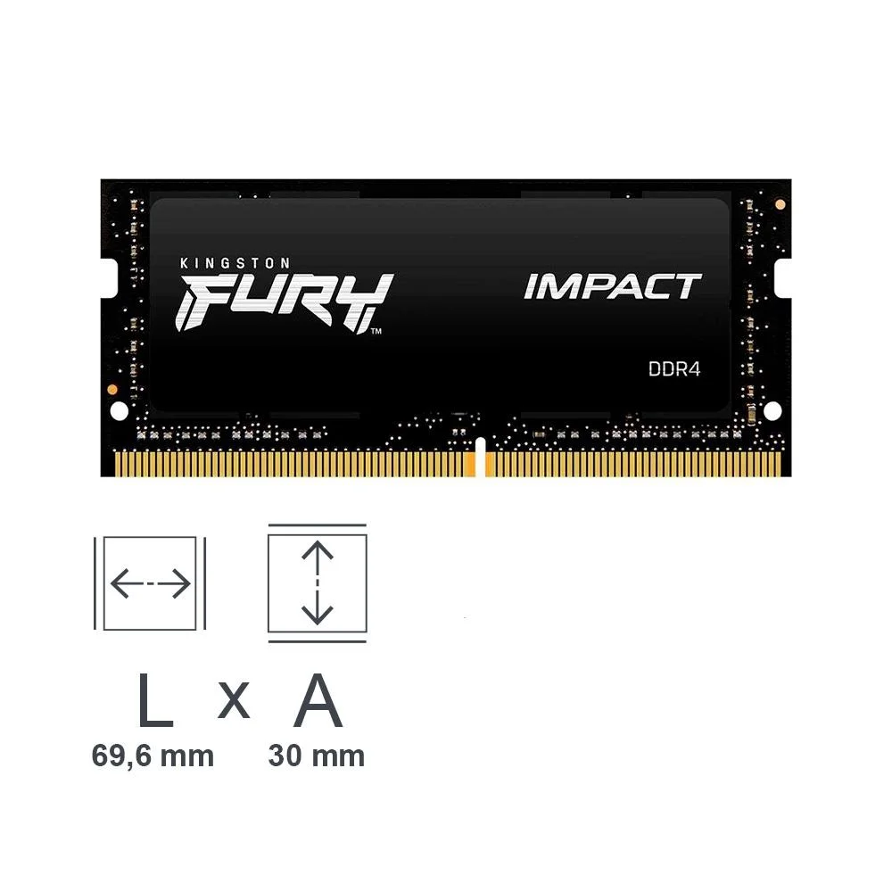 Imagem 2 de 5 do produto Memória Kingston Fury Impact 8GB Ddr4 3200mhz Kf432s20ib/8