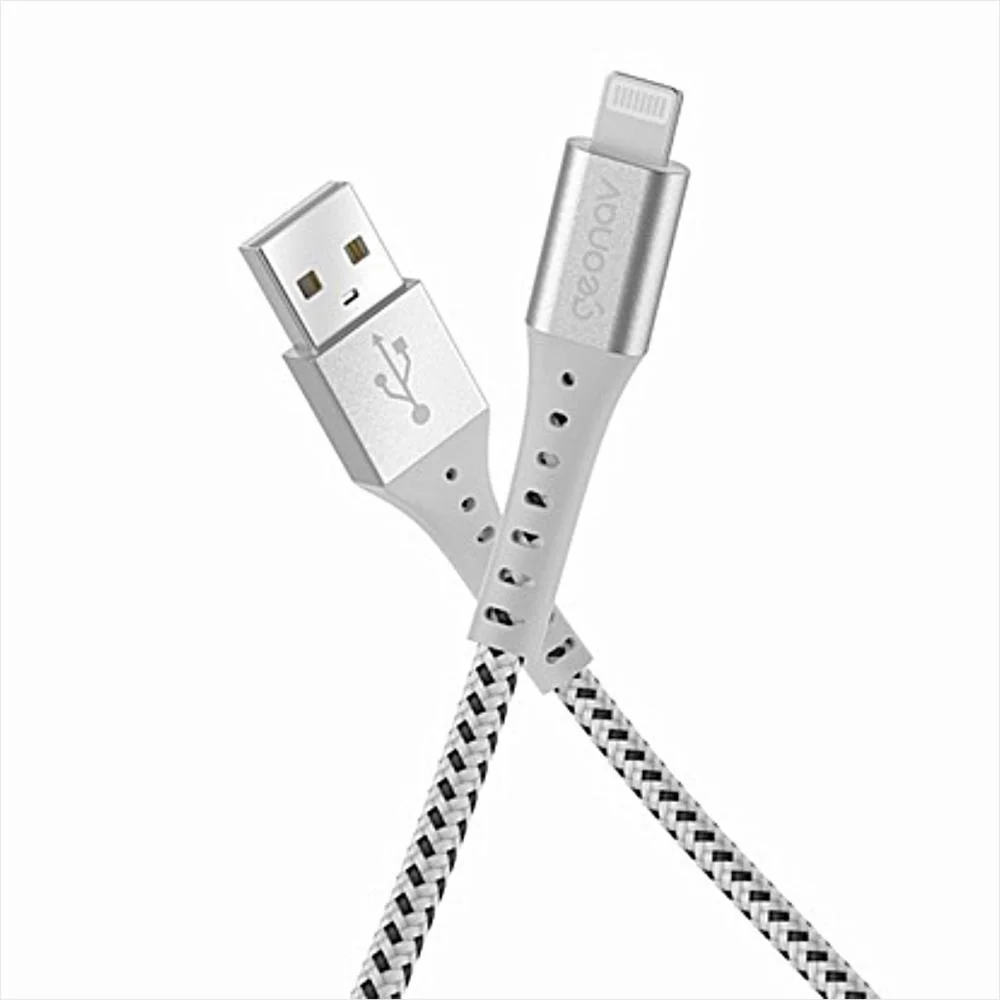 Cabo Lightning Usb-c 2m Nylon Trançado Cinza Mfi Iphone
