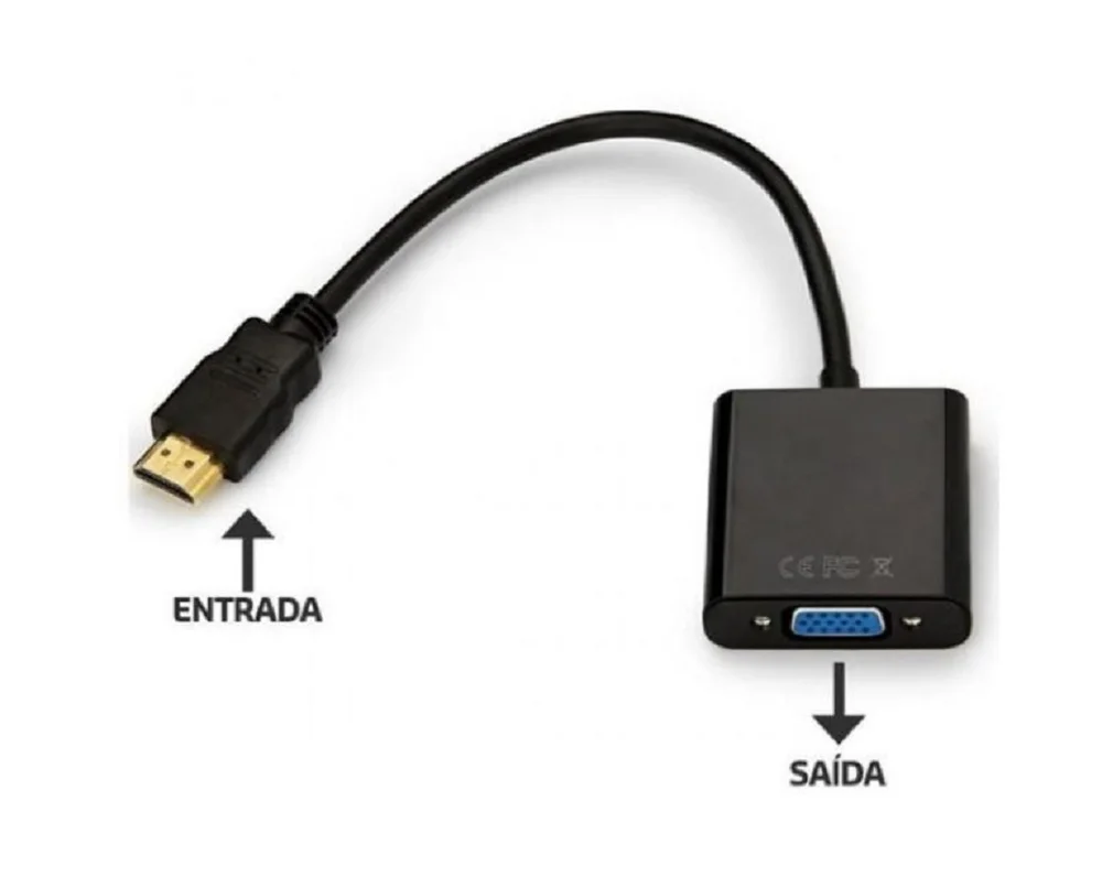 Imagem 2 de 2 do produto Conversor HDMI Para Vga Femea Com Saida De Audio