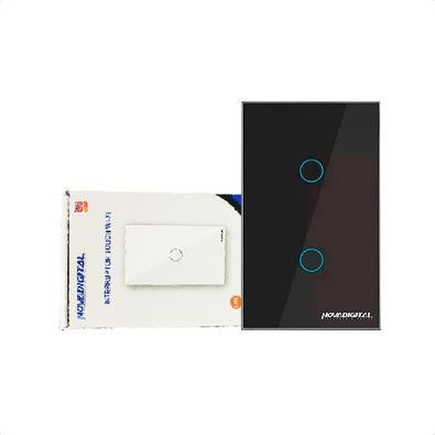 Interruptor Inteligente 2botões Preto Novadigital Wifi Alexa