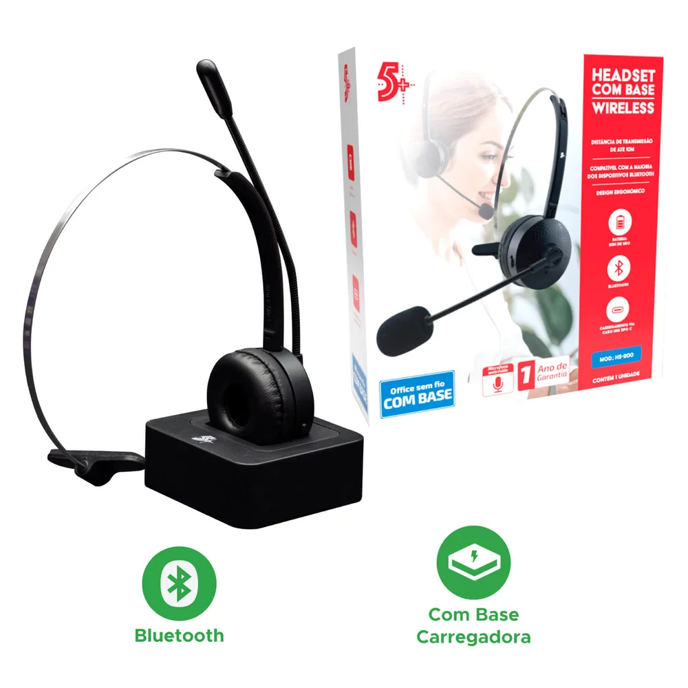 Imagem 2 de 5 do produto Fone Headset Home Office Telemarketing Callcenter - Sem Fio