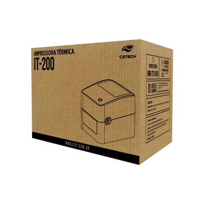 Imagem 4 de 5 do produto Impressora Térmica C3tech Para Etiquetas It-200