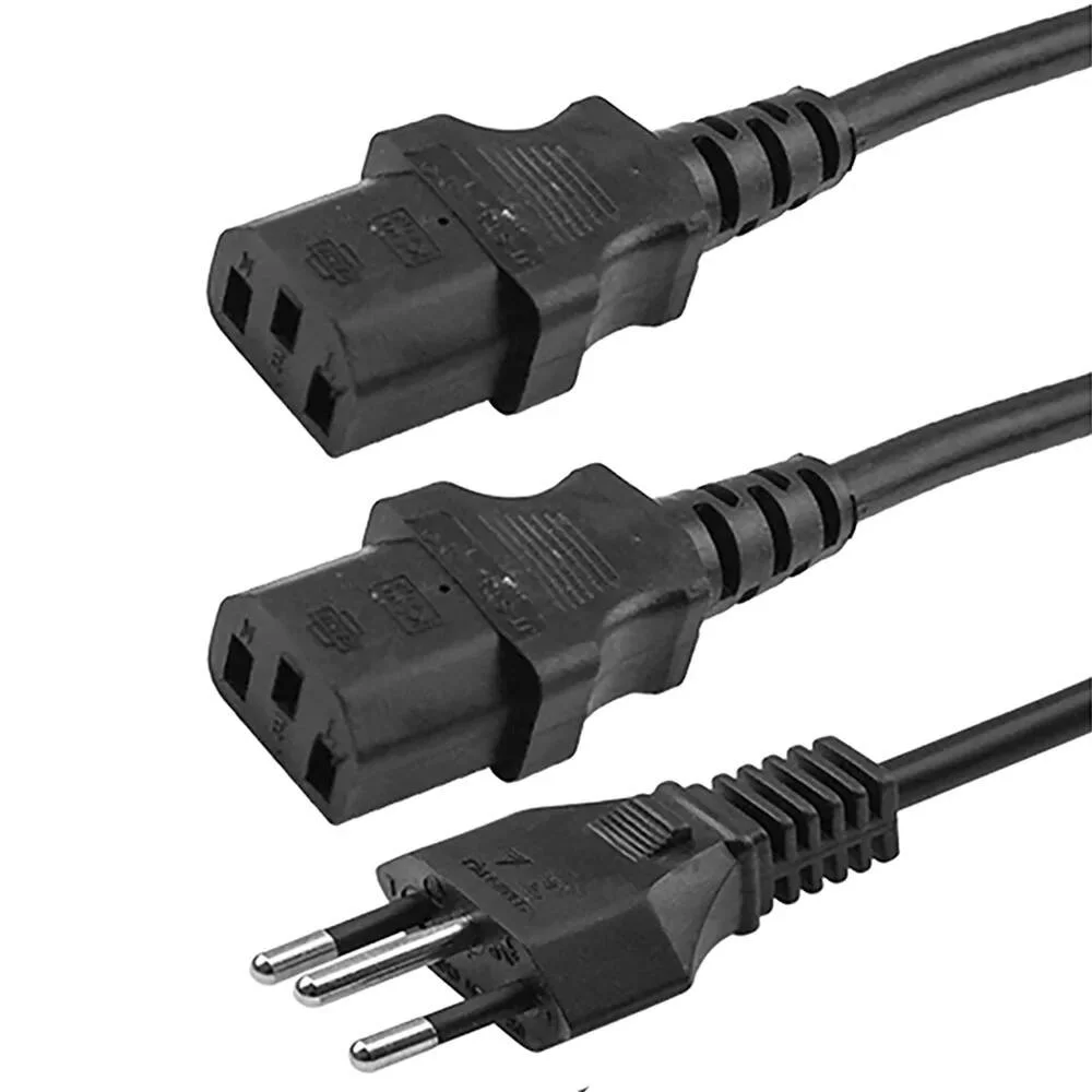 Imagem 2 de 2 do produto Cabo De Força Em Y Tripolar 10a - 1,8 Metro Voltagem:110v/220v