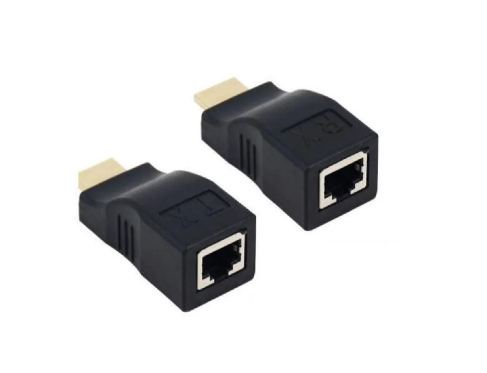 Imagem 2 de 3 do produto Extensor HDMI 30 Metros Via 1 Cabo De Rede Rj45 Cat5e/6