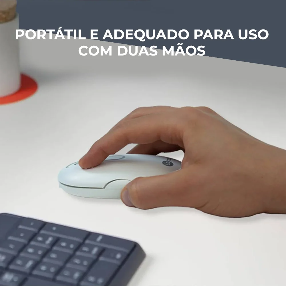 Imagem 4 de 5 do produto Mouse Sem Fio Lecoo Ws207wh, Recarregável, Branco