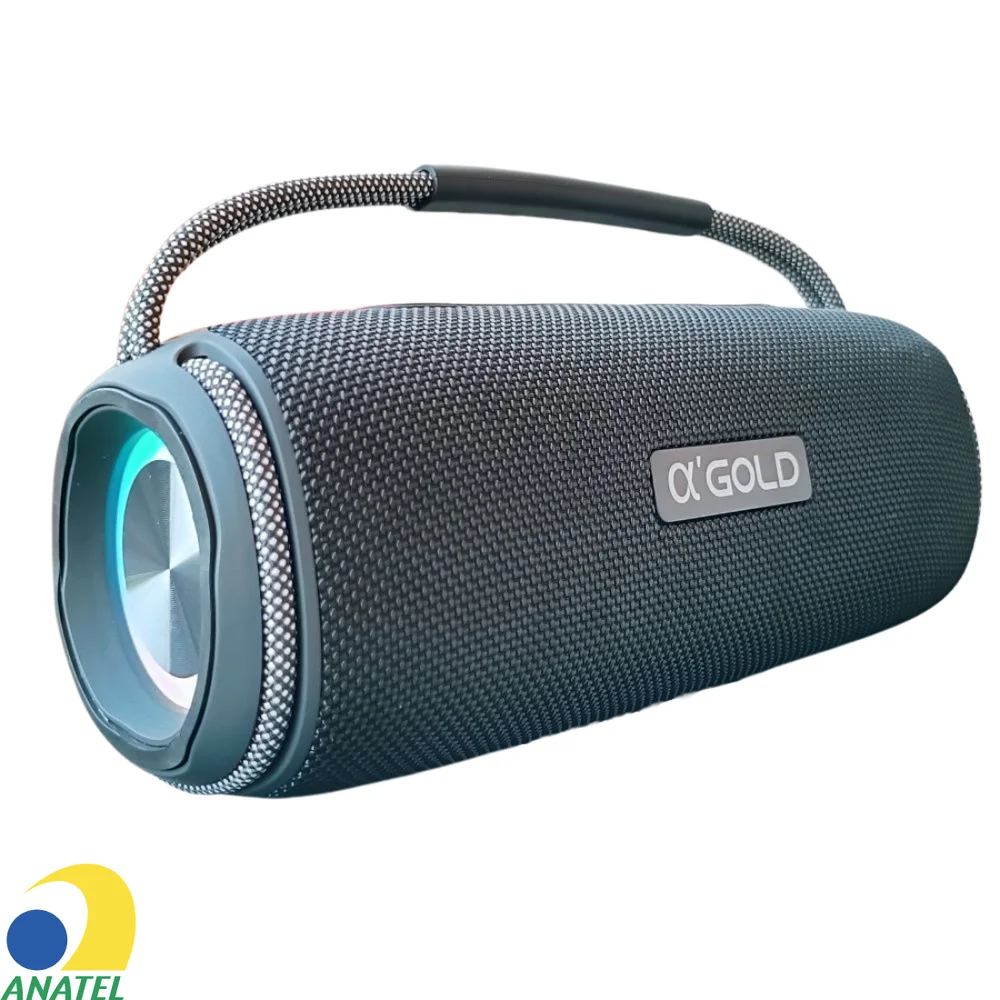 Imagem 2 de 5 do produto Caixa De Som Bluetooth 60w Grave Potente Bass Boost Sem Fio Portátil Gold