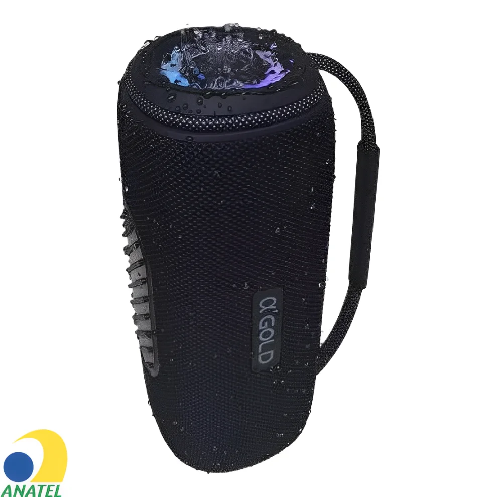 Imagem 4 de 5 do produto Caixa De Som Bluetooth 60w Grave Potente Bass Boost Sem Fio Portátil Gold
