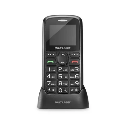 Smartphone Vita 3g + Base Botão Sos Fácil Uso P9091 Cor:preto