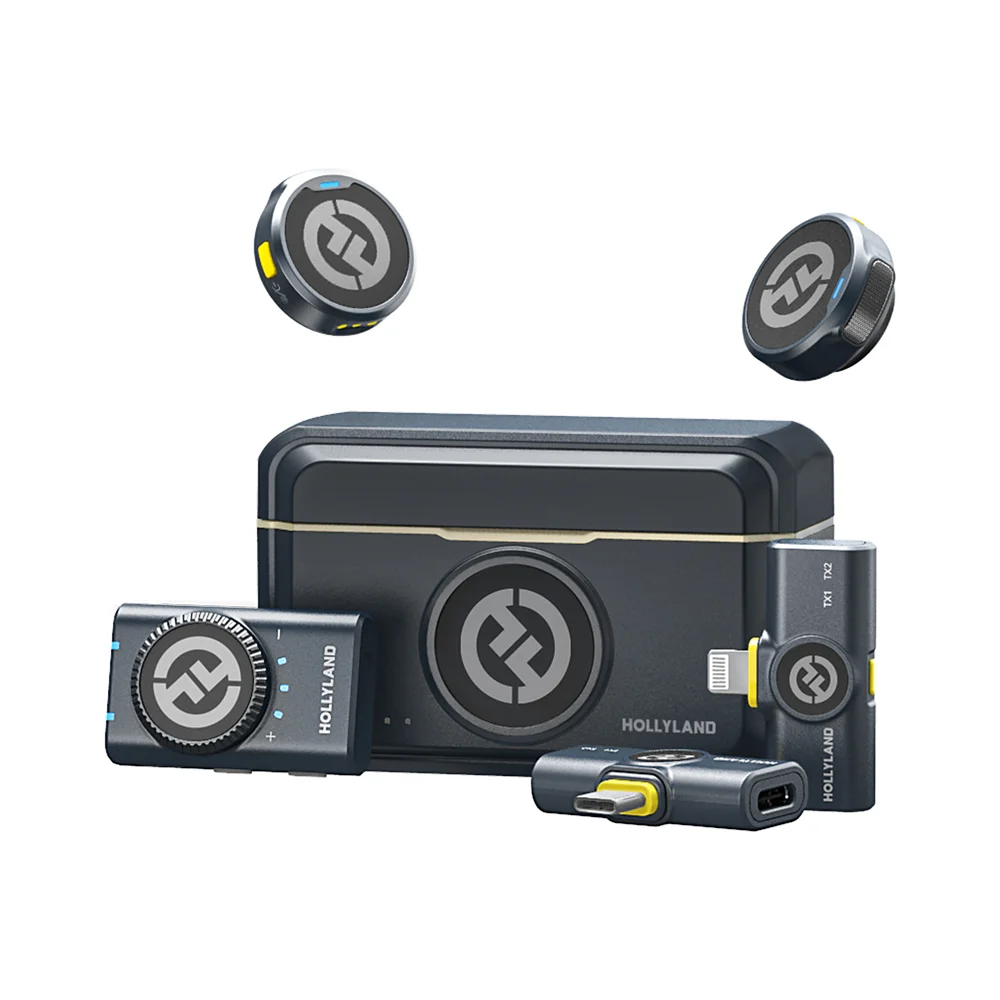 Microfone Hollyland Lark M2 Duo, Combo Duplo Para 2 Pessoas, Preto