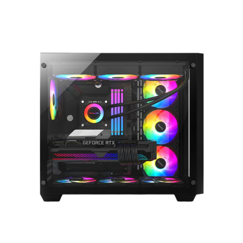 Imagem 2 de 5 do produto Gabinete Gamer ATX Zeus Pro Glass Black Liketec, Compatível Com Placa-Mãe ATX, Micro-ATX e Mini-ITX