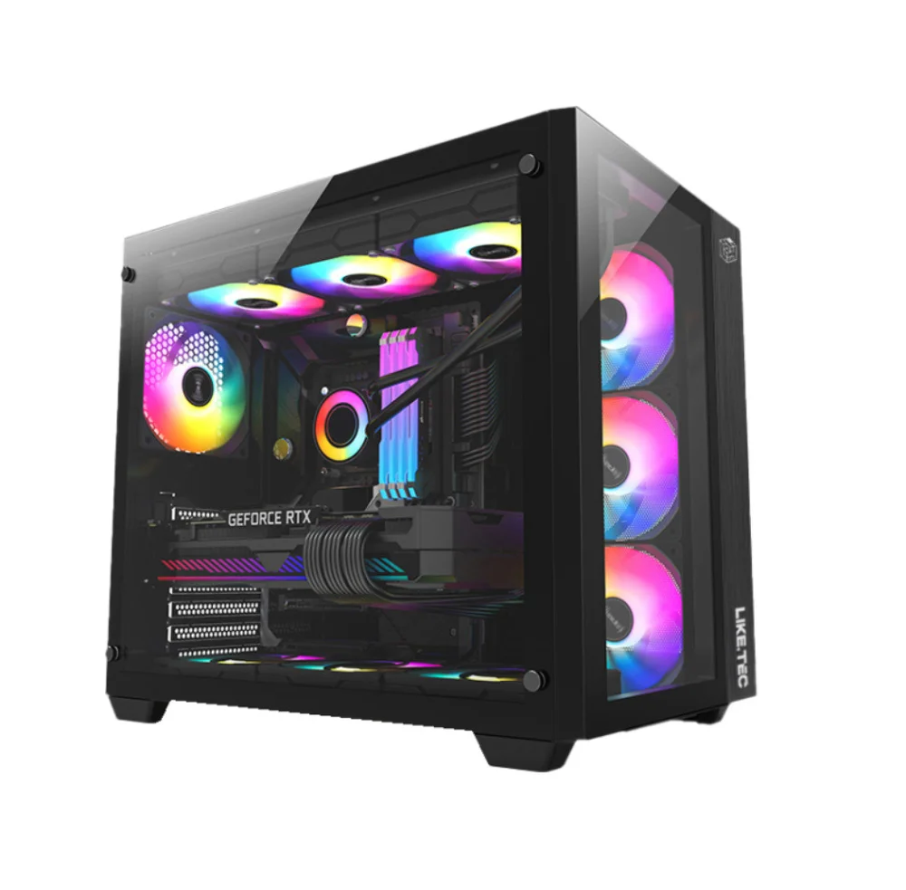 Imagem 3 de 5 do produto Gabinete Gamer ATX Zeus Pro Glass Black Liketec, Compatível Com Placa-Mãe ATX, Micro-ATX e Mini-ITX