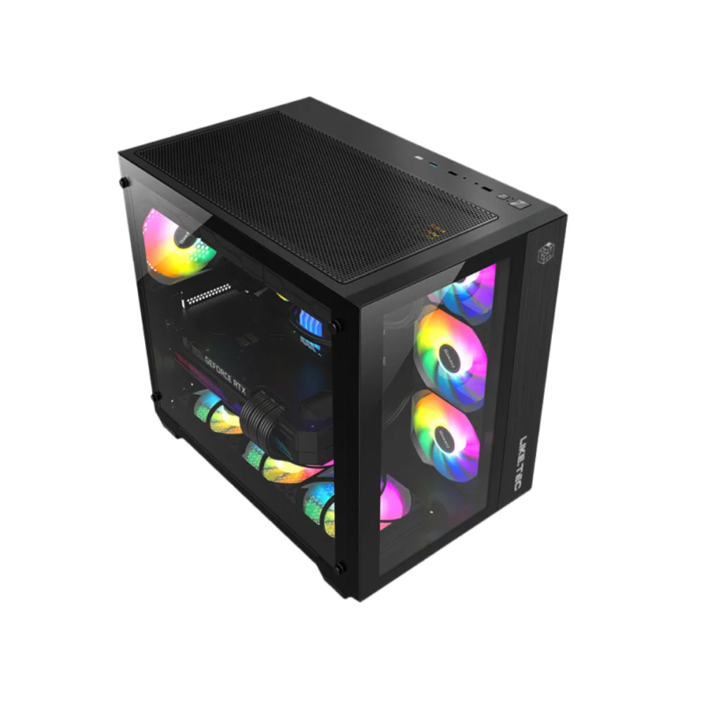 Imagem 4 de 5 do produto Gabinete Gamer ATX Zeus Pro Glass Black Liketec, Compatível Com Placa-Mãe ATX, Micro-ATX e Mini-ITX