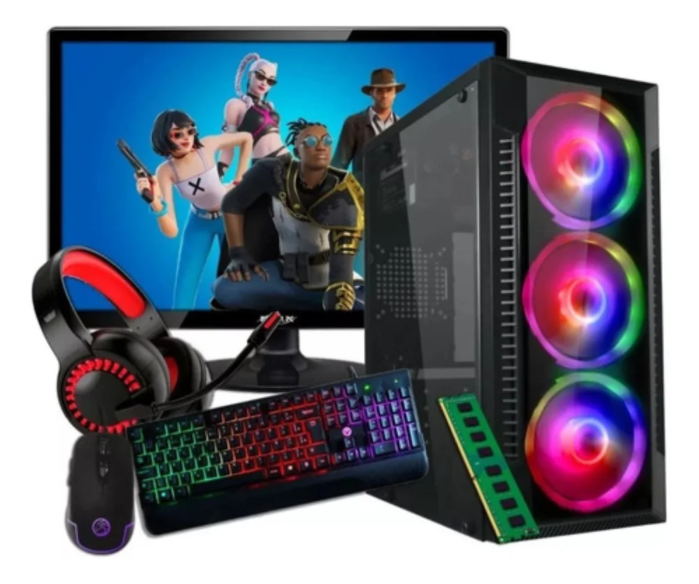 Computador Cpu Gamer I7 2ª 16g Ram SSD 480GB Placa De Video 4gb Tela 20