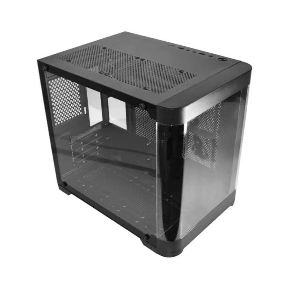 Imagem 3 de 5 do produto Gabinete Gamer K-Mex Aqua Curva CG-01AG Preto Mini Tower Vidro Temperado M-ATX Black - CG01AGRH001CB0X