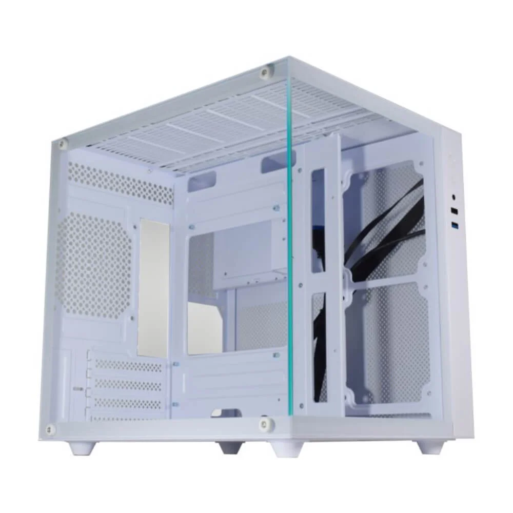 Gabinete Gamer K-mex Aqua Micro Cg-w2sb White Mini Tower Vidro Temperado M-atx - Cgw2sbrh002cb0x