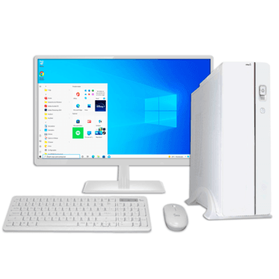 Computador PC Slim Branco Intel I7 16gb Ram SSD 480GB Tela 19 Wifi