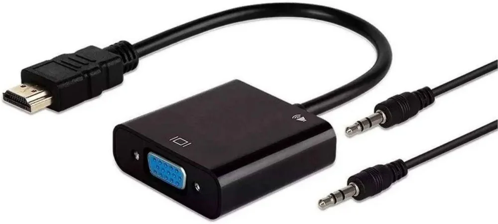 Imagem 4 de 5 do produto Cabo Conversor Adaptador HDMI Para Vga Com Saída De Áudio E Cabo P2