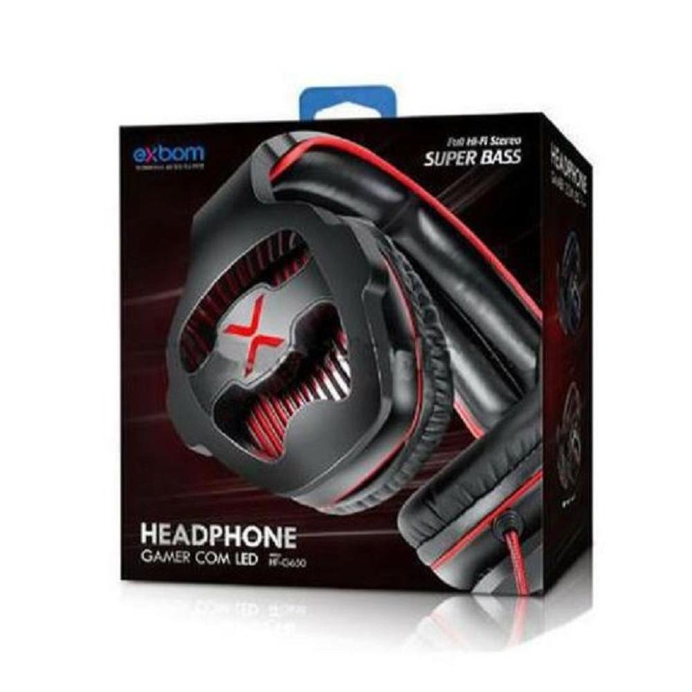 Imagem 2 de 2 do produto Headset Gamer Exbom Hf-g650, Vermelho E Preto