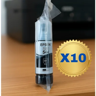 Kit 10 Refil Tinta Para T544 L3110 L3150 L3250 Preto sem caixa apenas no vácuo