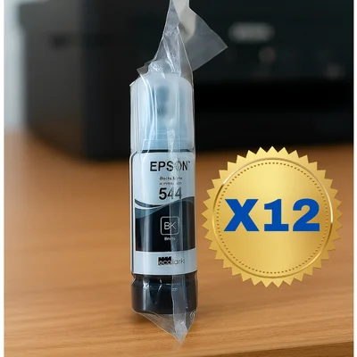 Kit 12 Refil Tinta Para T544 L3110 L3250 L3150 Preto sem caixa apenas no vácuo
