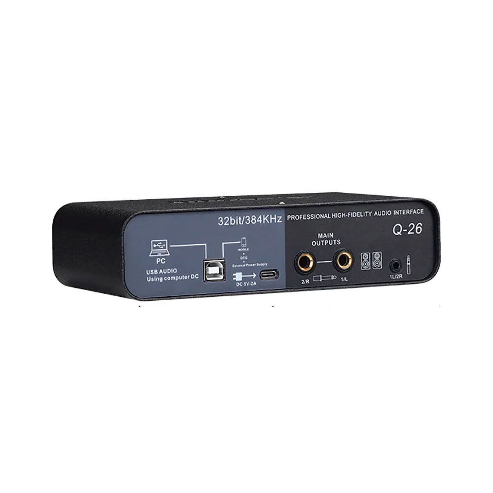 Interface De Áudio Profissional Teyun Q26 2 Canais - Ac2958
