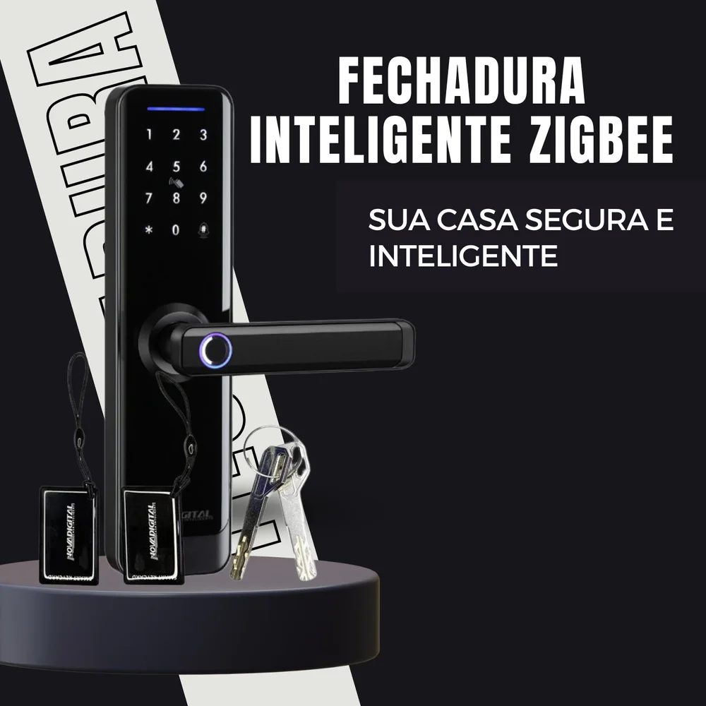 Fechadura Inteligente Zigbee Preta Novadigital
