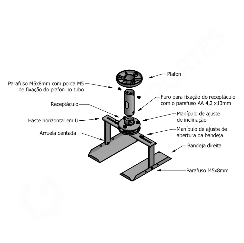 Imagem 3 de 3 do produto Suporte Projetor Teto Avatron Sba-120-w Com Bandeja