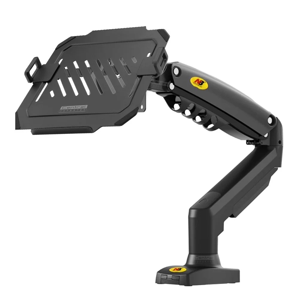 Suporte Monitor Articulado Braço Pistão A Gás Nb-f80 + Bandeja Notebook Nbh-7bl