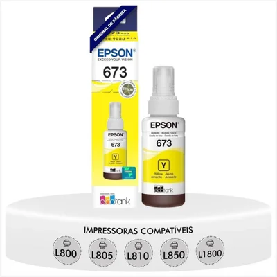 Tinta Epson 673 Refil Ecotank T673420al Amarelo L800/l805/l810/l850/l1800
