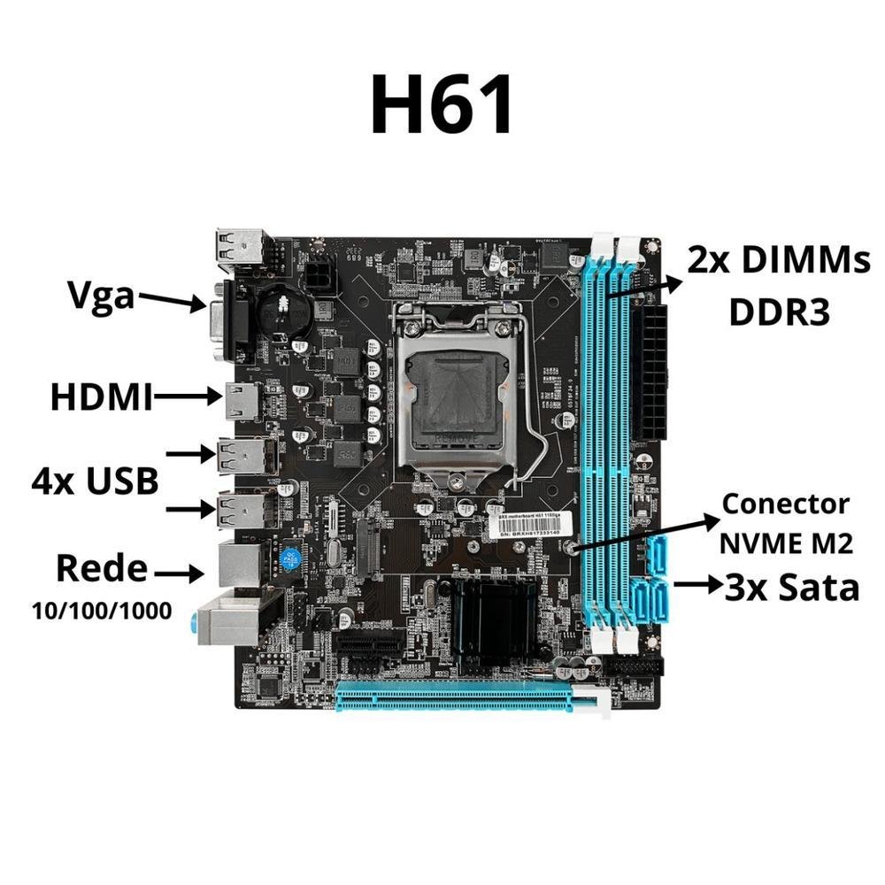 Imagem 3 de 3 do produto Kit Upgrade I5 3470/ Placa H61 S/ Memória Ram