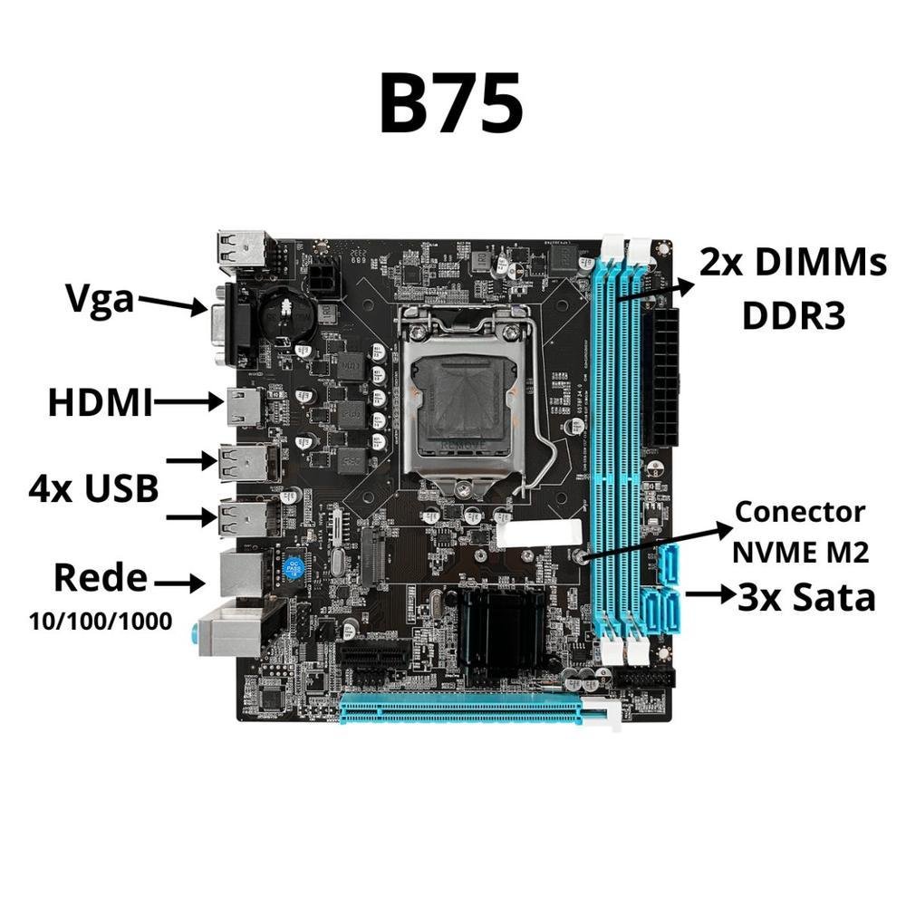 Imagem 4 de 4 do produto Kit Upgrade I5 3470 Placa B75m 16gb Ddr3