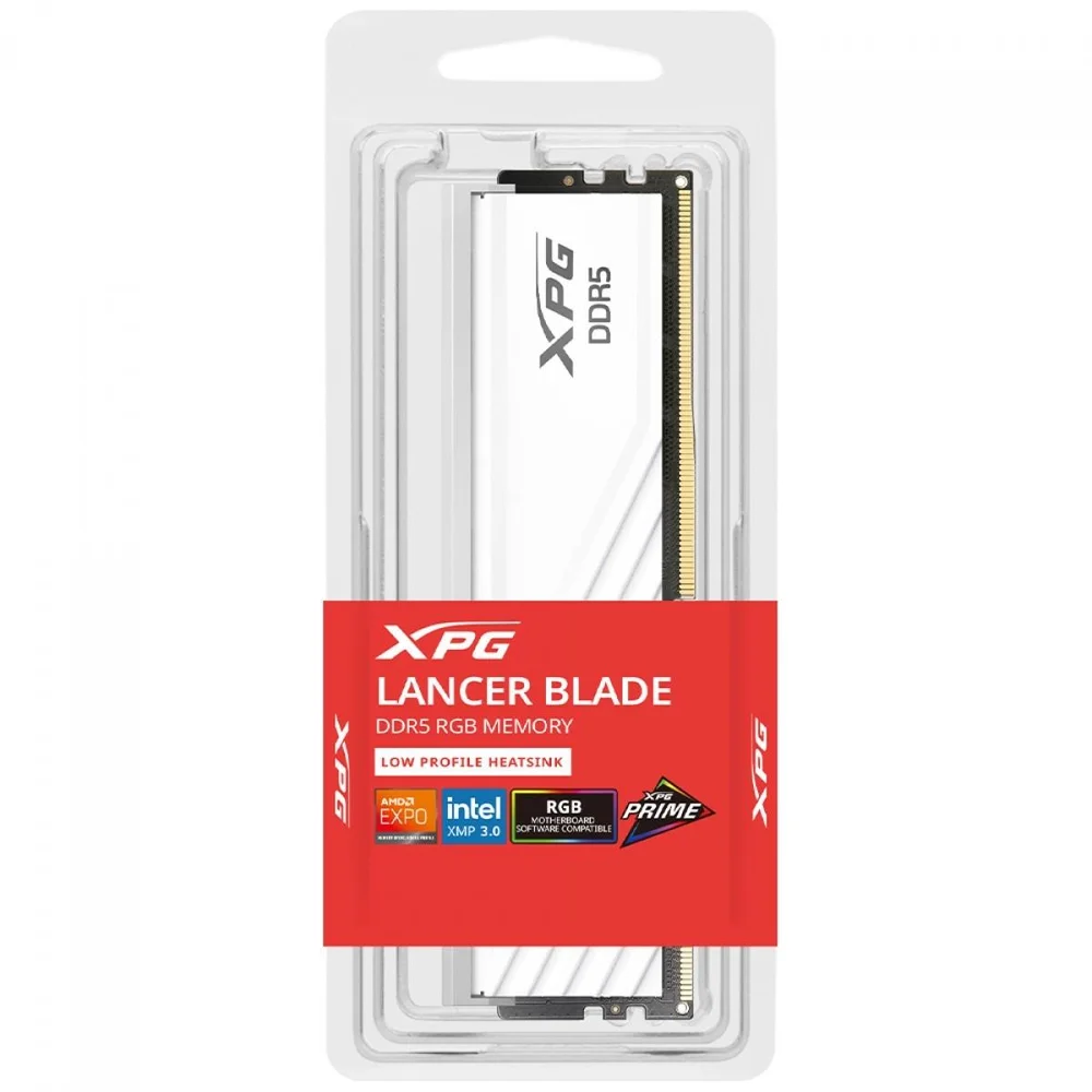 Imagem 4 de 4 do produto Memória Ddr5 Xpg Lancer Blade RGB, 16gb, 6000mhz, White, Ax5u6000c4816g-slabrwh