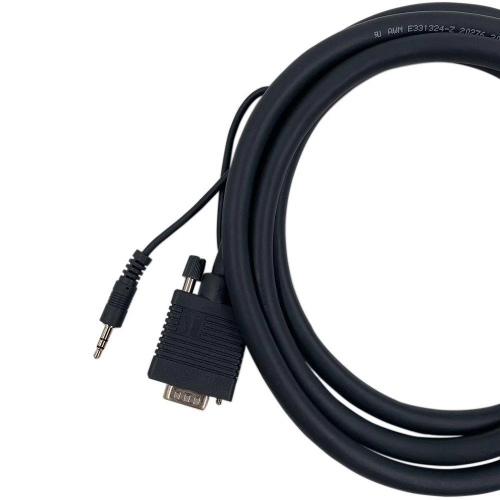 Imagem 2 de 5 do produto Cabo Vga 15 Pinos Hd (m) X 15 Pinos Hd (m) 3.5mm Estéreo Áudio