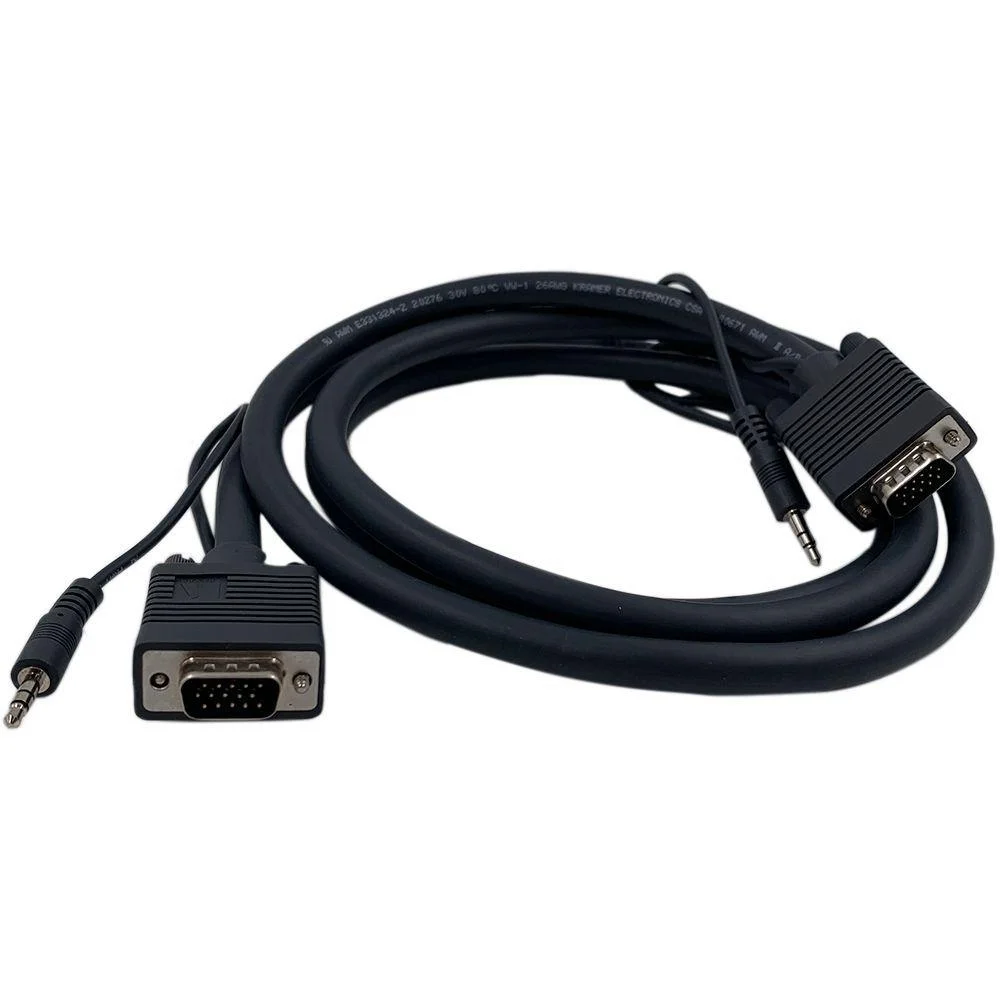 Imagem 3 de 5 do produto Cabo Vga 15 Pinos Hd (m) X 15 Pinos Hd (m) 3.5mm Estéreo Áudio