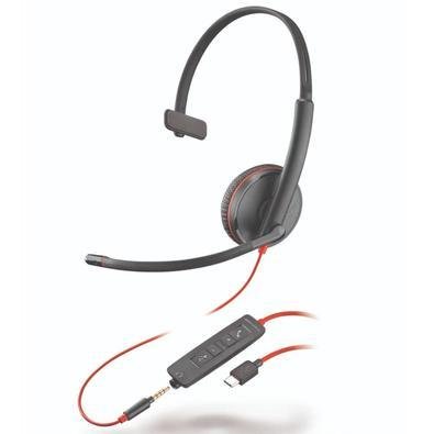 Headset Blackwire C3215 Usb-c E 3.5 Mm 209750-22 Plantronics Poly - Preto