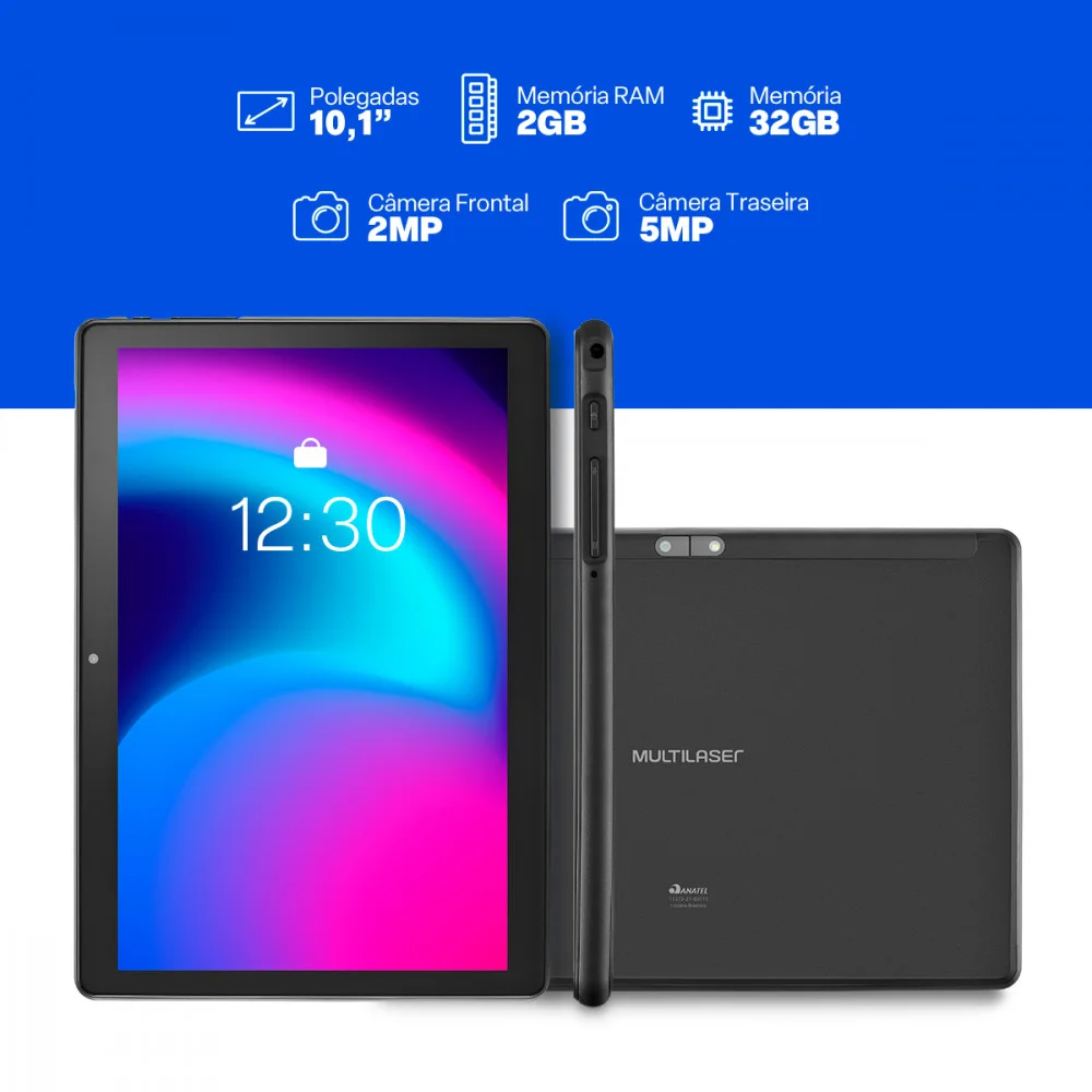 Imagem 5 de 5 do produto Tablet Multi M10 4g 32gb Tela 10.1 Pol. 2gb Ram C/ Google Kids Space Android 11 Go Preto - Nb366
