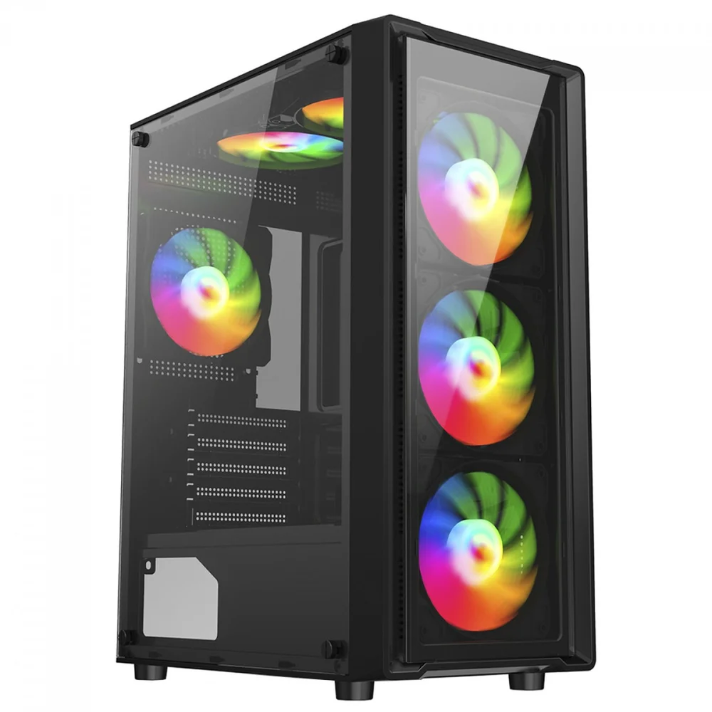 Gabinete Gamer Liketec Sigma Com 3 Fans RGB Atx Preto