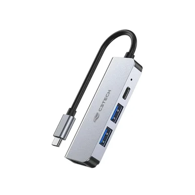 Hub Usb-c C3tech 3.0 4 Portas Com Saida HDMI 4k Hu-d50gy Cinza