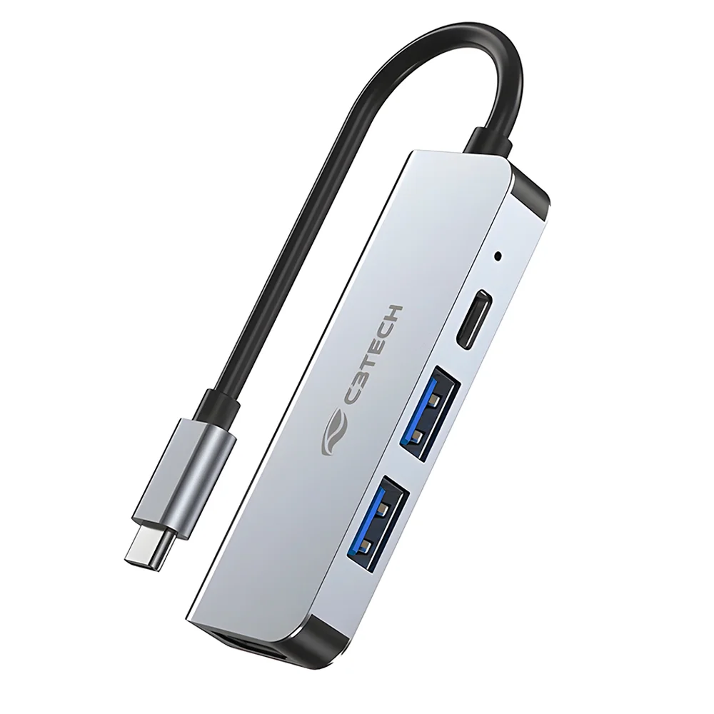 Imagem 4 de 5 do produto Hub Usb-c C3tech 3.0 4 Portas Com Saida HDMI 4k Hu-d50gy Cinza