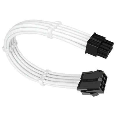 Cabo De Alimentação da Placa-Mãe 4+4 = 8 Pinos, Sleeved EPS, Extensor da Fonte para CPU, 300mm, Branco